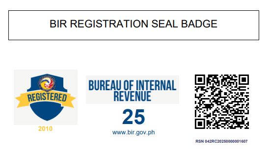 Bureau of Internal Revenue (BIR) Registration Seal